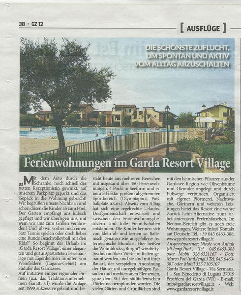 Artikel Gardaseezeitung Nr. 12